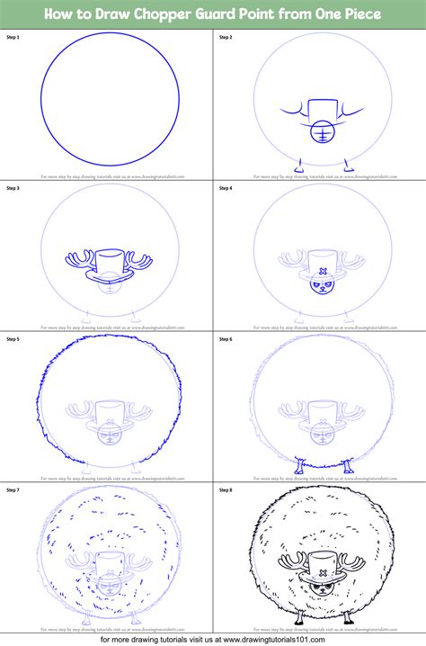 How to Draw Chopper Guard Point from One Piece printable step by step ...