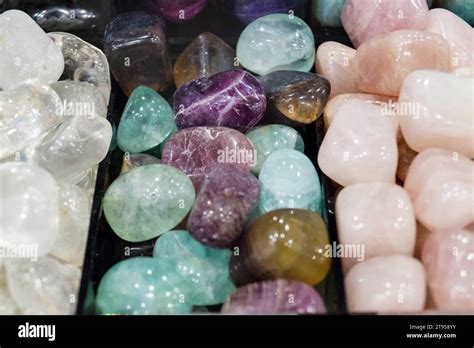 Different Gemstones In A Box Stock Photo Alamy