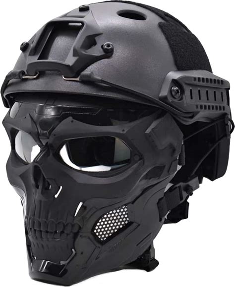 PJ Casco táctico rápido con máscara de Airsoft ajustable máscara de