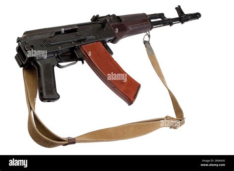 Kalashnikov Ak 74 Assault Rifle Isolated On White Background Stock