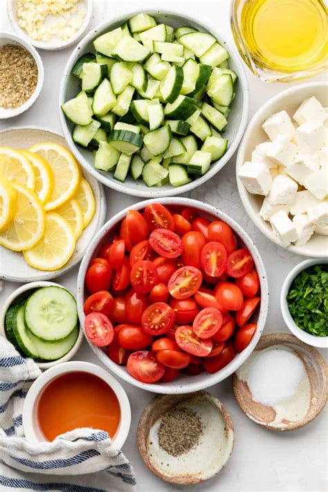 Greek Cucumber Tomato Feta Salad Erin Lives Whole