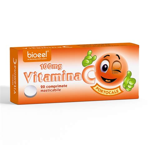 Vitamina C 100mg Cu Aroma De Portocale 20 Comprimate Bioeel