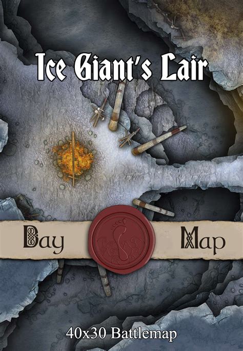 40x30 Battlemap Ice Giants Lair Seafoot Games Winter