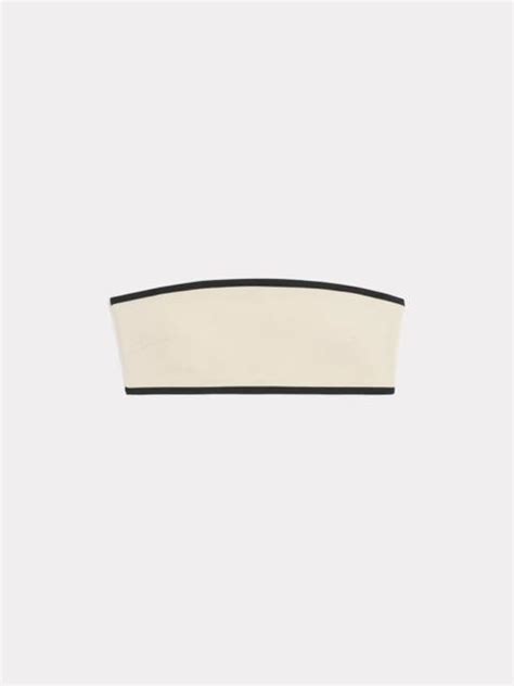 Totême Stripe edge strapless bikini top light hay REVERSIBLE