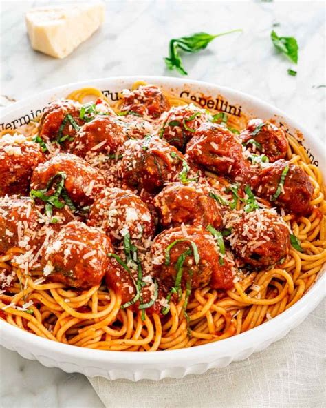 Homemade Spaghetti And Meatballs A Traditional Dish With Incredible Flavor This Re