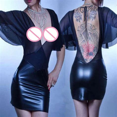 Plus Size S Xxl Sexy Women Erotic Deep V Backless Dress Batwing Sleeve