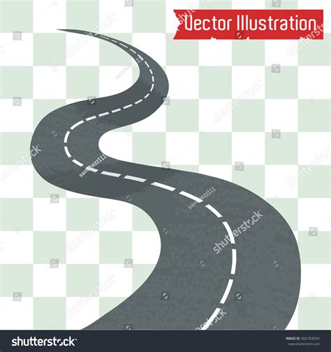 Curved Road White Markings Vector Illustration Stock Vector Royalty Free 402783034 Shutterstock