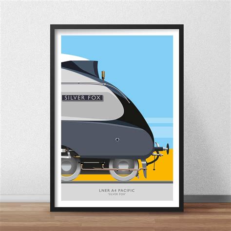 LNER A4 Pacific, Silver Fox, Railway Poster by Poster Creative - Poster Creative