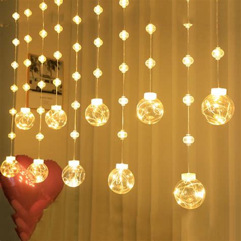 M Led Wishing Ball Solar Curtain String Lights With Remote Lantern