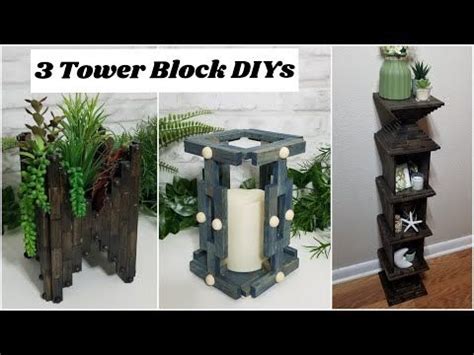 3 TUMBLING TOWER BLOCK DIYS 2022 Diy Dollar Tree Decor Dollar Tree