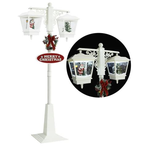 Farola De Navidad Con Pap Noel Pvc Blanco Y Rojo X X Cm