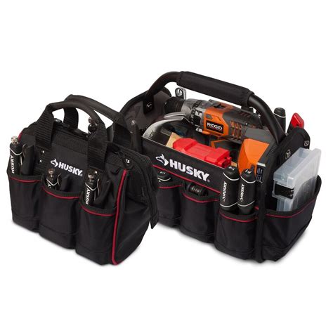 Husky 14 Inch Pro Tool Tote And 10 Inch Tool Bag Set Home Depot Canada