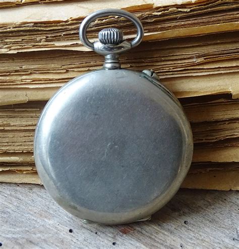 Antique Swiss Made Pocket Watch Chemin De Fer Jcb Patent Roskopf