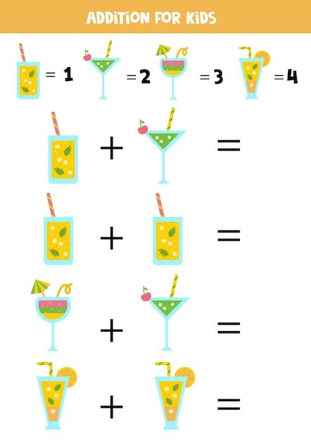 Adici N Para Ni Os Con Diferentes C Cteles De Verano Vector Premium