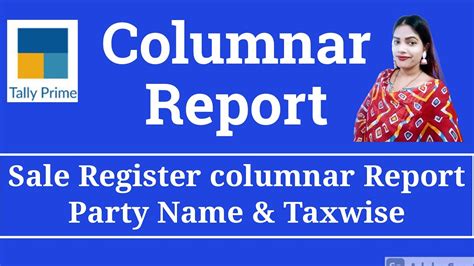 Columnar Wise Reports For Sale Register Party Wise Taxwise In Tally