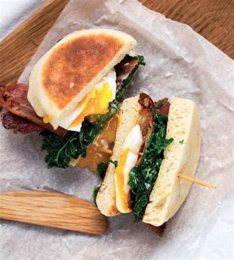 Assemble And Go English Muffins With Bacon Egg And Kale Mykitchen