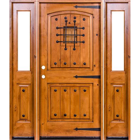 Krosswood Doors 64 In X 80 In Mediterranean Alder Arch Top Clear Low