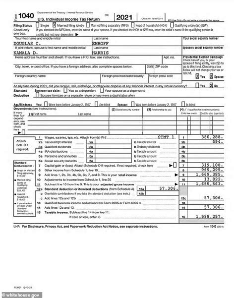 Bidens Paid 24 6 Taxes On 610 702 Earnings Returns Show Daily Mail