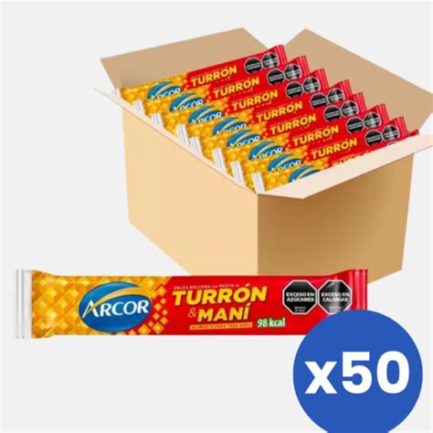 Turrón Oblea Arcor x 25 gr x 50 un 1 25kg Bondi al Mundo