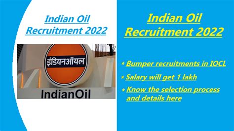 Indian Oil Recruitment Bumper Recruitments In Iocl Salary Will