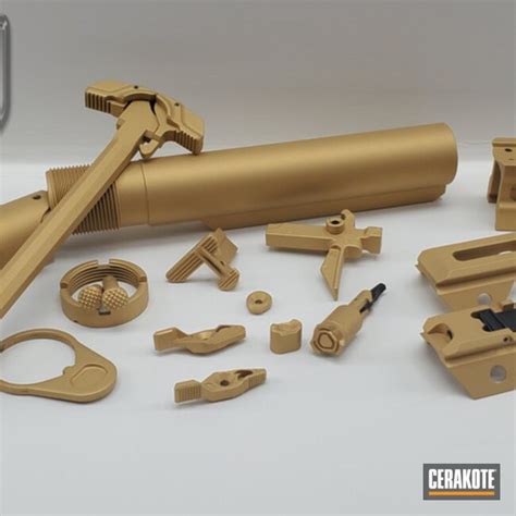 Ar 15 Parts Cerakoted Using Gold Cerakote