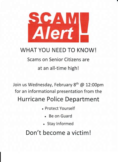 Scam Alert What You Need To Know Hurricane Utah Senior Citizen Center