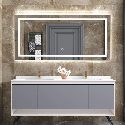 LUVODI Espejo de Baño con Iluminación LED Espejo de Baño Rectangular