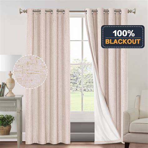 Hversailtex Linen Blackout Curtains For Bedroom Energy Saving Grommet