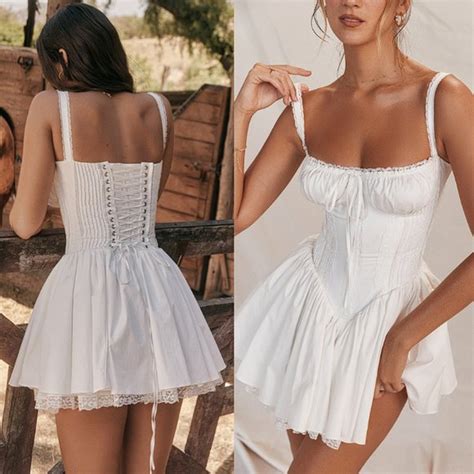 House Of Cb Dresses House Of Cb Pietra White Corset Mini Dress Nwot