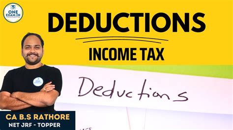 Deductions Part 01 Income Tax Unit 10 UGC NET Commerce CA B