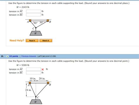 Solved Use The Figure To Determine The Tension In Each Cable Chegg