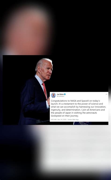 Us President Elect Joe Biden Congratulates Spacex Nasa On Launch