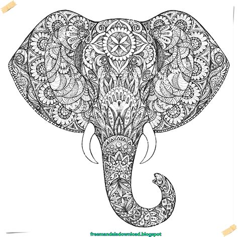 Mandala Elefant Gekritzelart Mandala Elephant Doodle Style Free