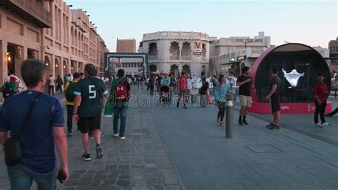 Souq Waqif Doha Qatar Afternoon Shot Showing Qatar Preparation For