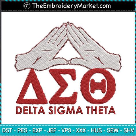 Hand Sign Delta Sigma Theta 1913 Embroidery Designs File Historically