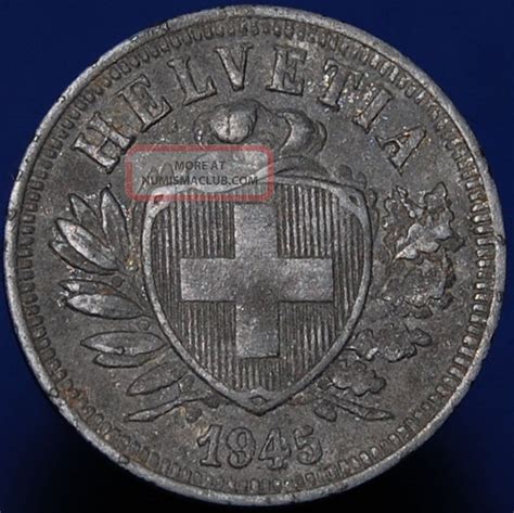 Switzerland Rappen B Swiss Cross Helvetia Zinc Coin Km B