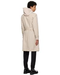 Hugo Beige Double Breasted Trench Coat Ssense Lookastic