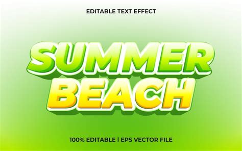 Premium Vector Summer Beach D Text Effect With Blue Ice Theme Green