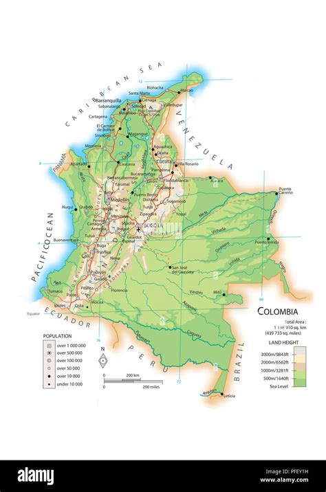 Map Of Colombia Stock Photo Alamy