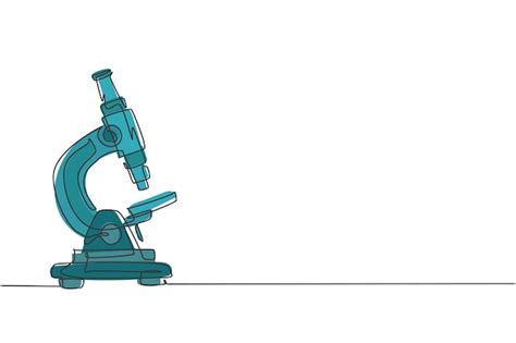 Kontinuierliche Einzeilige Zeichnung Des Labormikroskops Hilft Dem Arzt