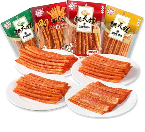 la Tiao Spicy Strips 4 Packs Spicy Stick Chinese Specialties Snacks 辣条