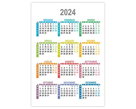 Bellissimo Calendario 2024 Con I Numeri Delle Settimane Jubilaum Su