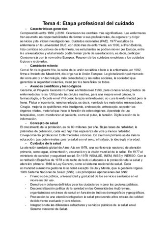 Tema 4 Etapa Profesional Del Cuidado Pdf