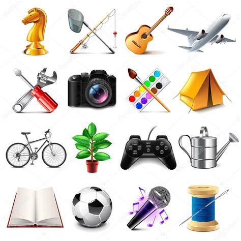 Hobby Icons Vector Set — Stock Vector © Andegraund548 109712346