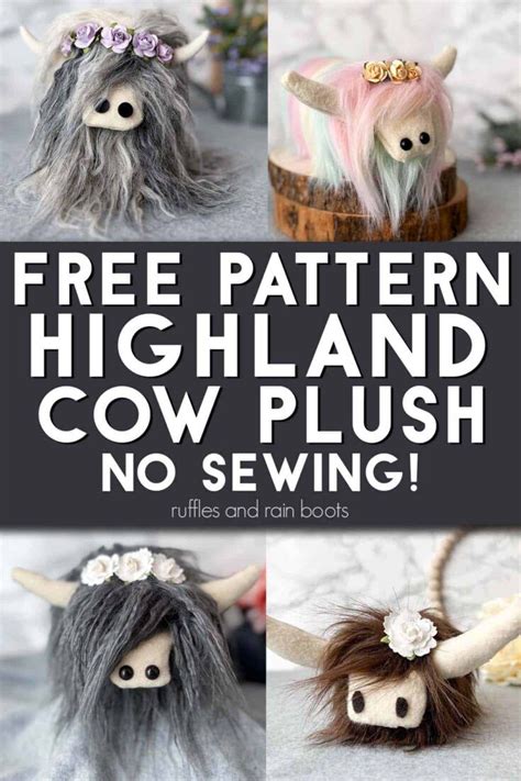 How To Make A DIY Highland Cow Two Ways Free Pattern Cow Craft