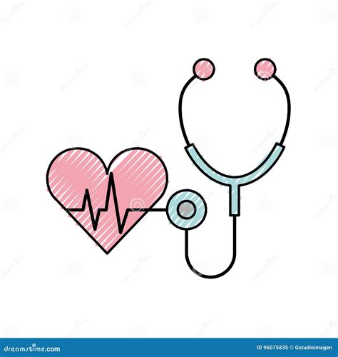 Estetoscopio Médico Con El Corazón Ilustración del Vector Ilustración