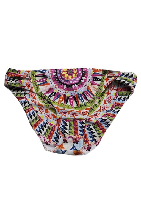 Bar Iii Pink Multi Cartwheels Printed Reversible Cutout Bikini Bottom