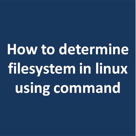 How To Determine File System Type In Linux Using Command Dbappweb