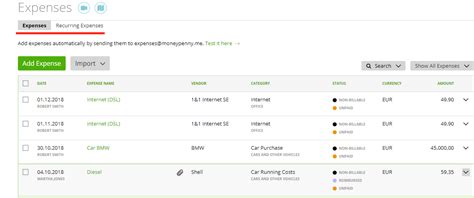 Recurring Expenses Zistemo Knowledge Base
