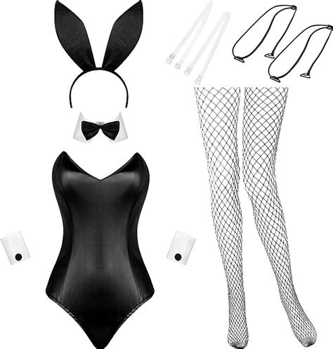 Bunny Costume Women Lingerie And Tails Bodysuit Role Play Rabbit Outfit